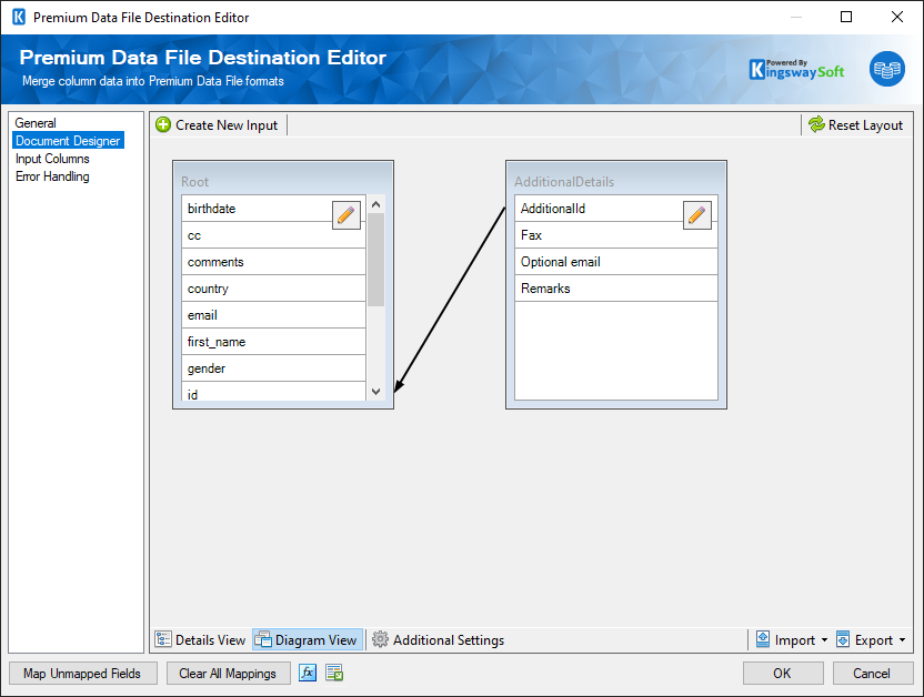 Premium Data File Destination Editor
